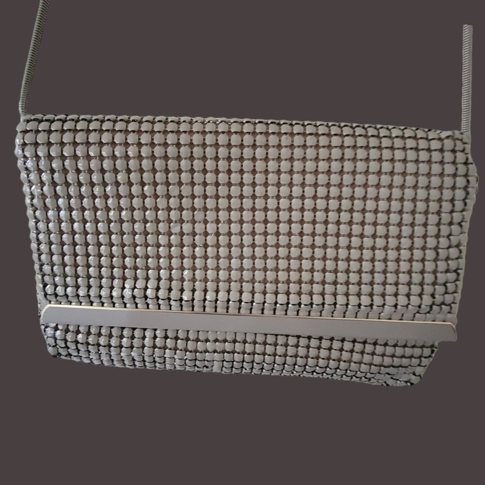 Vintage Mesh Purse‎ Taupe Alumesh Handbag Clutch